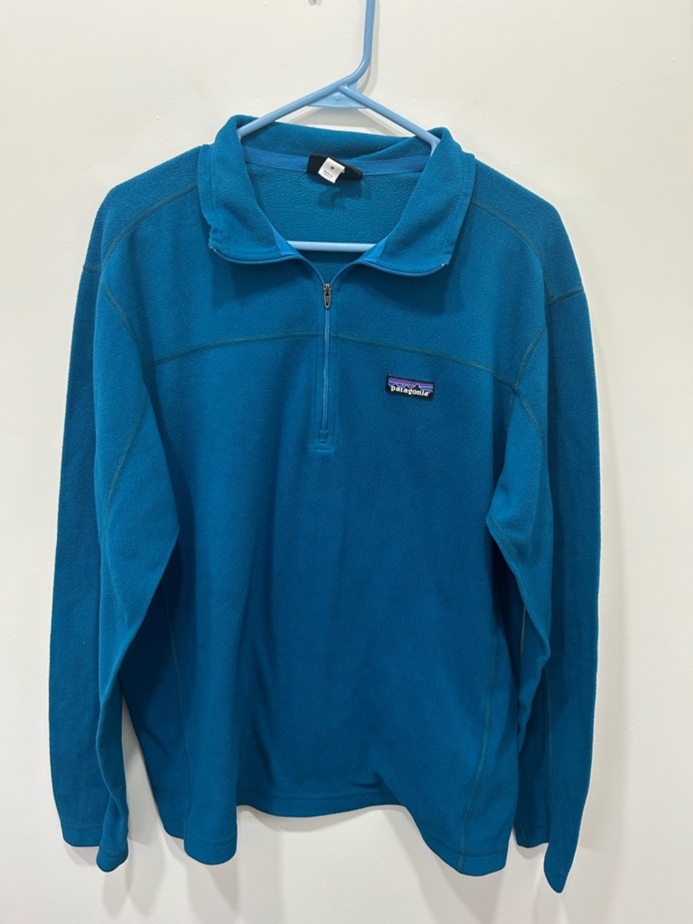 Patagonia Pullover Micro D Men’s‎ Medium Teal Fleece 1/4 Zip Long Sleeve